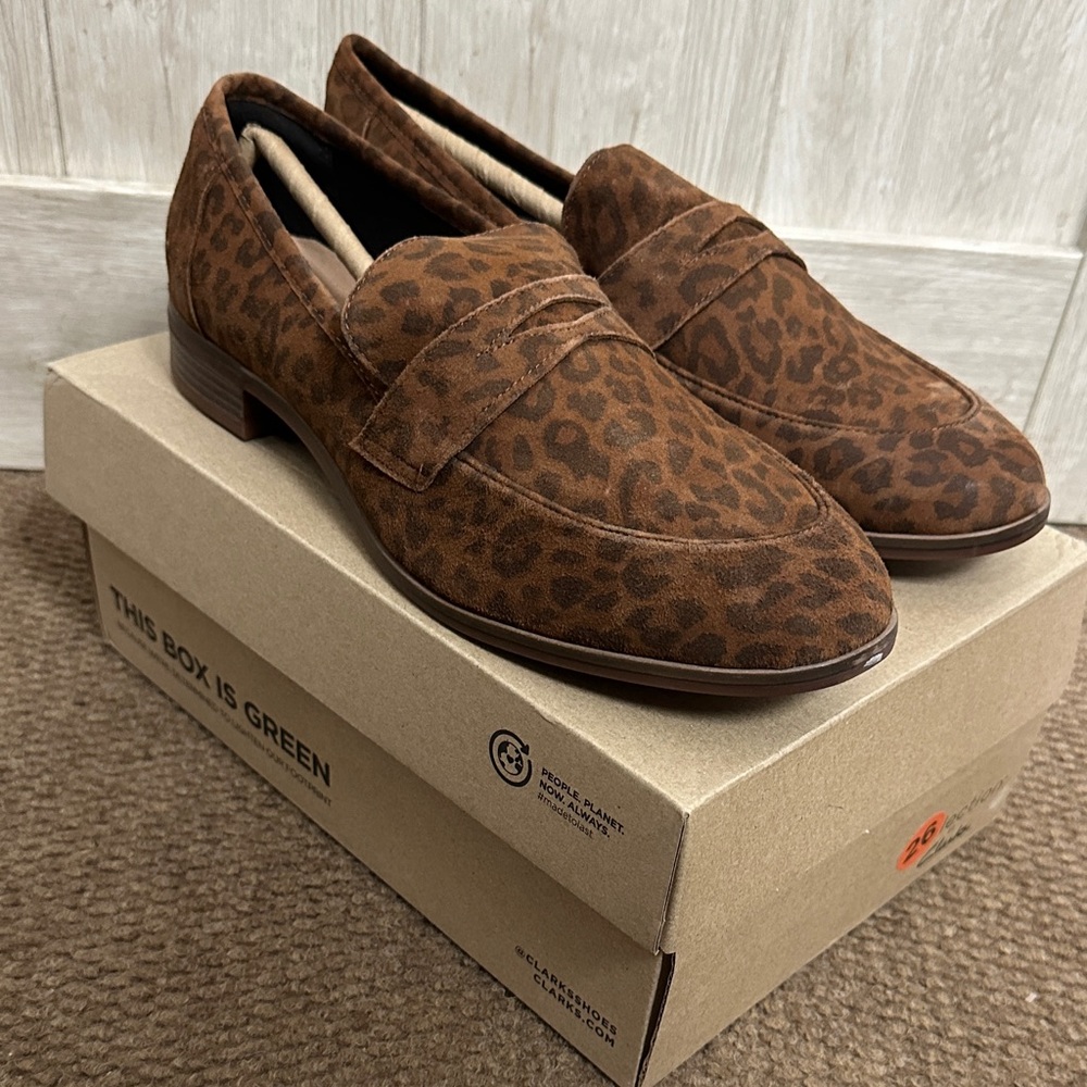 Clarks Brown Animal Print Men's Loafers